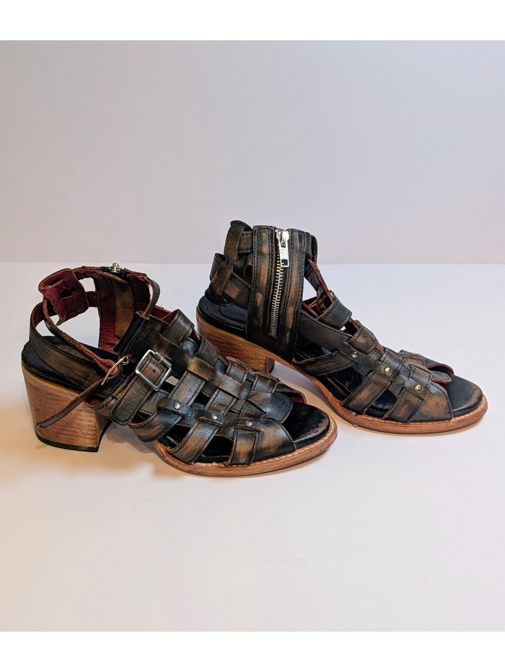 Freebird by Steven Gladiator Sandals Size 10 Brown and Black - Picture 3 of 7